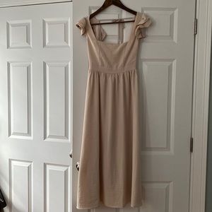 Tan dress with tie back